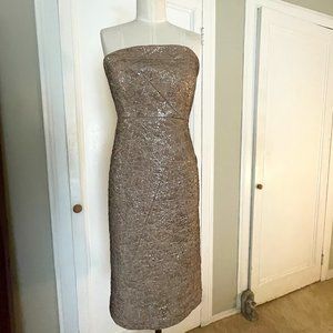 GOLD SEQUIN COCKTAIL DRESS STRAPLESS